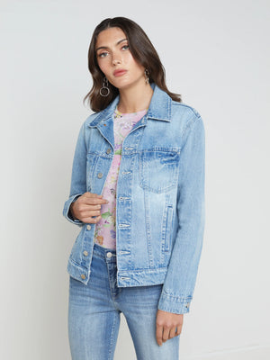 L'agence Mack Oversized Denim Jacket in Palisade