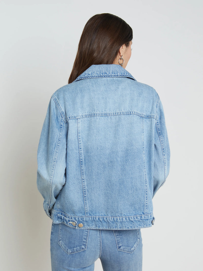 L'agence Mack Oversized Denim Jacket in Palisade