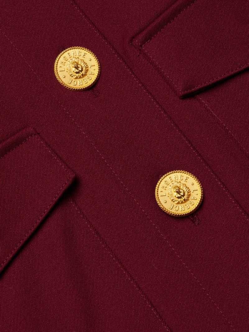 L'Agence Kumi Cropped Jacket in Black Cherry