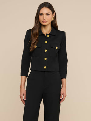 L'Agence Kumi Cropped Jacket in Black