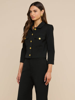 L'Agence Kumi Cropped Jacket in Black