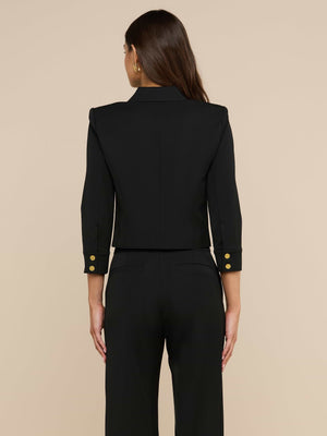 L'Agence Kumi Cropped Jacket in Black