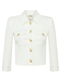 L'Agence Kumi Cropped Jacket in White