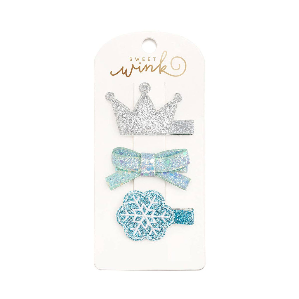 Sweet Wink Hair Clip Set in Snow Princess