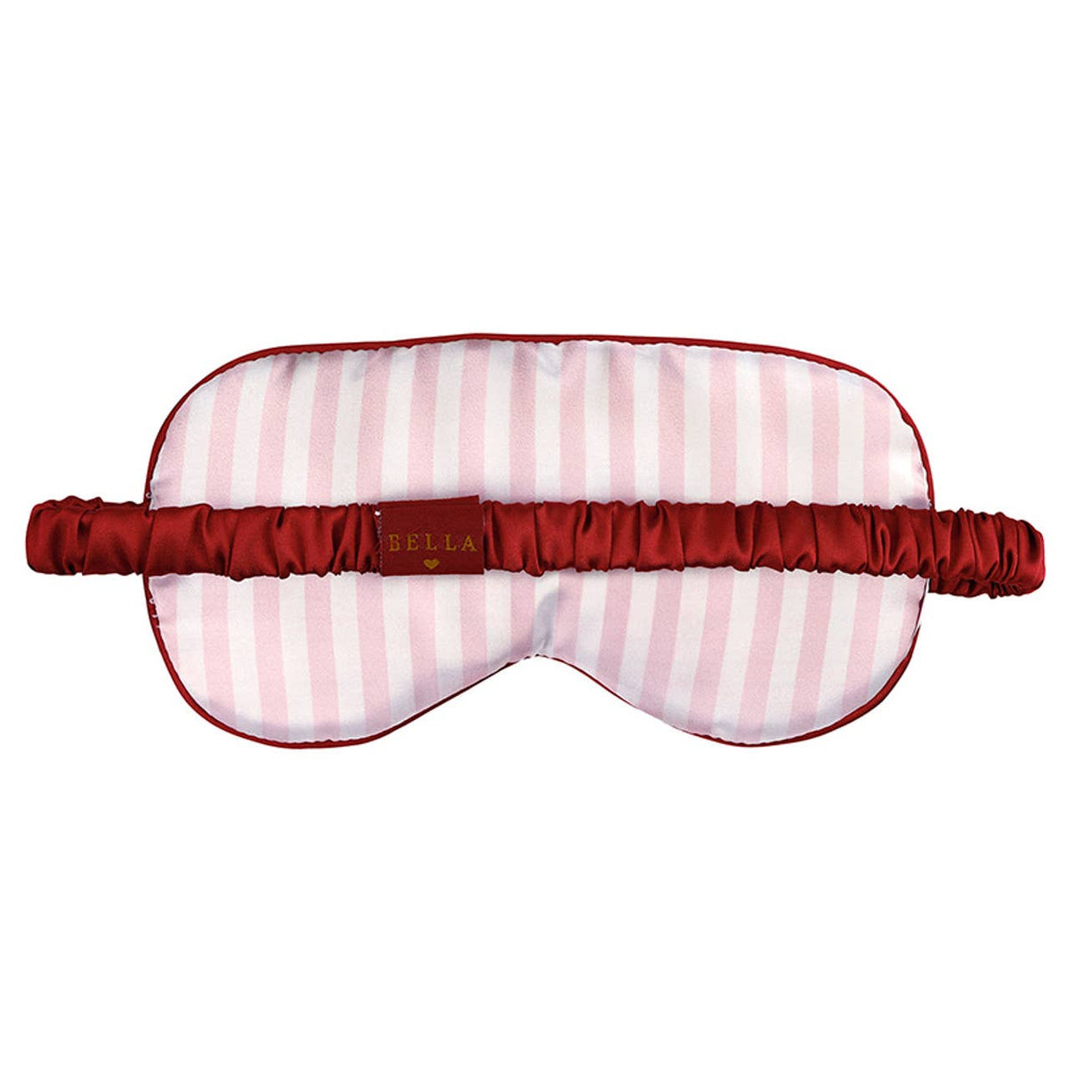 Bella Sleep Spa in Sleep Mask in Ornament in Light Pink Stripe + Burgundy