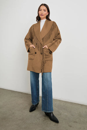 Rails Hugo Fringe Coat in Camel