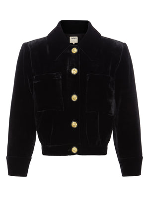 L'Agence Jia Crop 3/4 Sleeve Jacket in Black