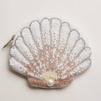 Frem Seashell Beaded Coin Purse with Pearl Accent - Multiple Colors!