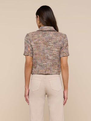 L'Agence Chita Crop Jacket in Rainbow Tweed
