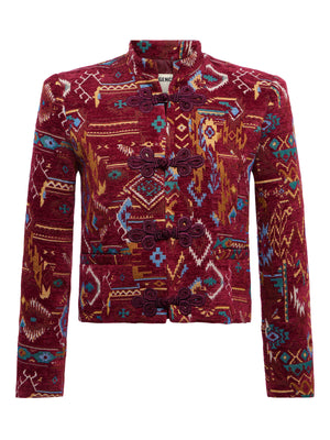 L'Agence Asha Military Jacket in Geo Tapestry