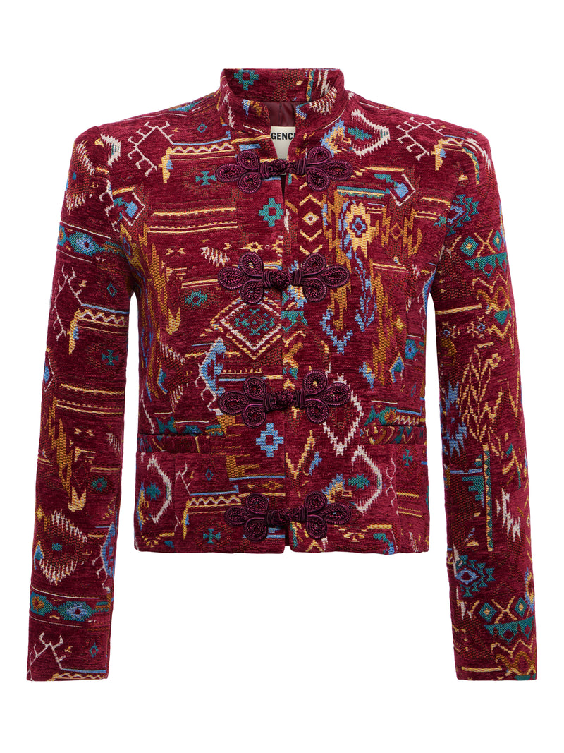 L'Agence Asha Military Jacket in Geo Tapestry