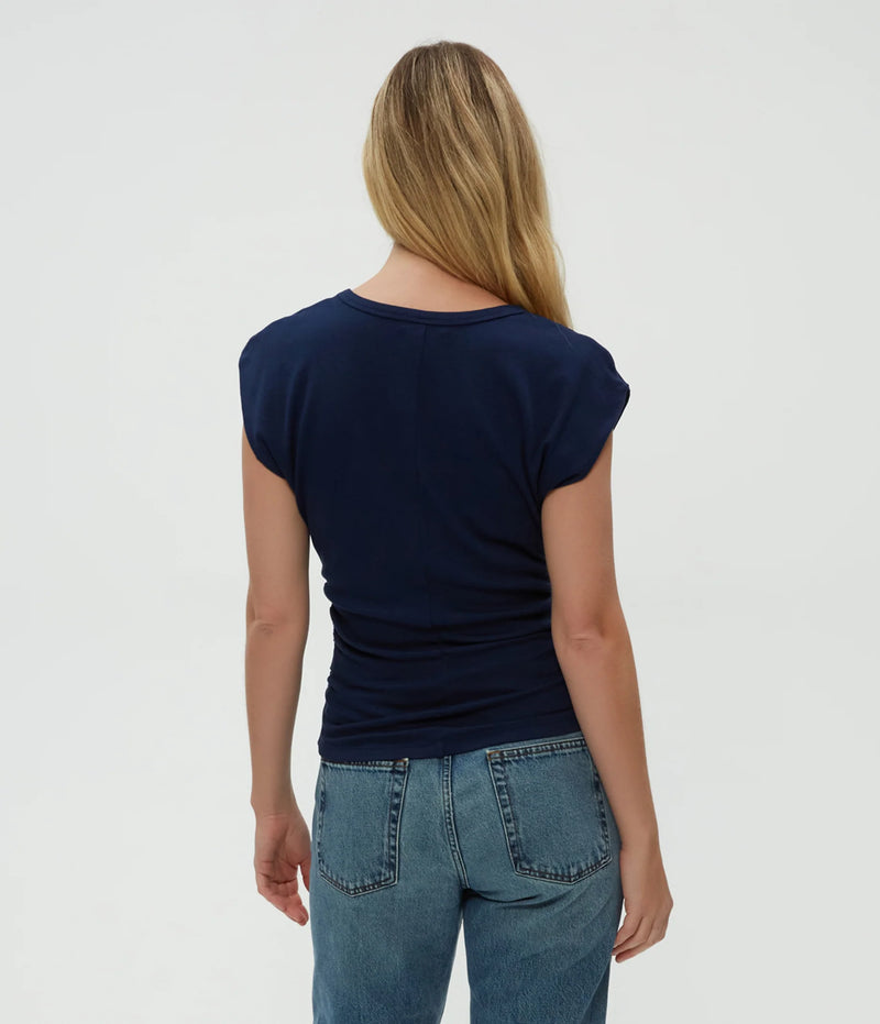 Michael Stars Joni Power Shoulder Tee in Nocturnal