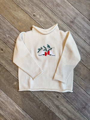 A Soft Idea Holiday Skates Roll Neck Sweater in Natural