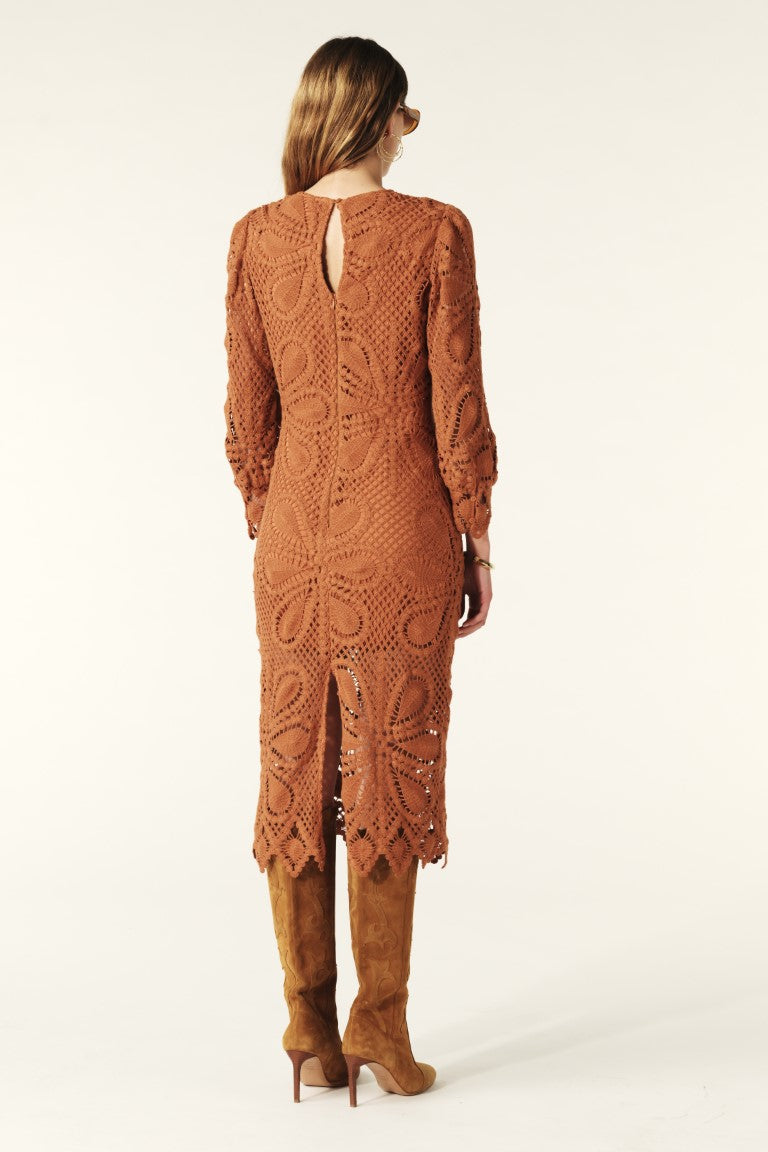 ba&sh Grace Midi Dress in Praline