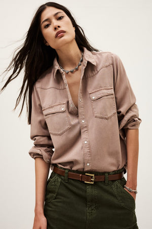 ba&sh Jada Shirt in Rose