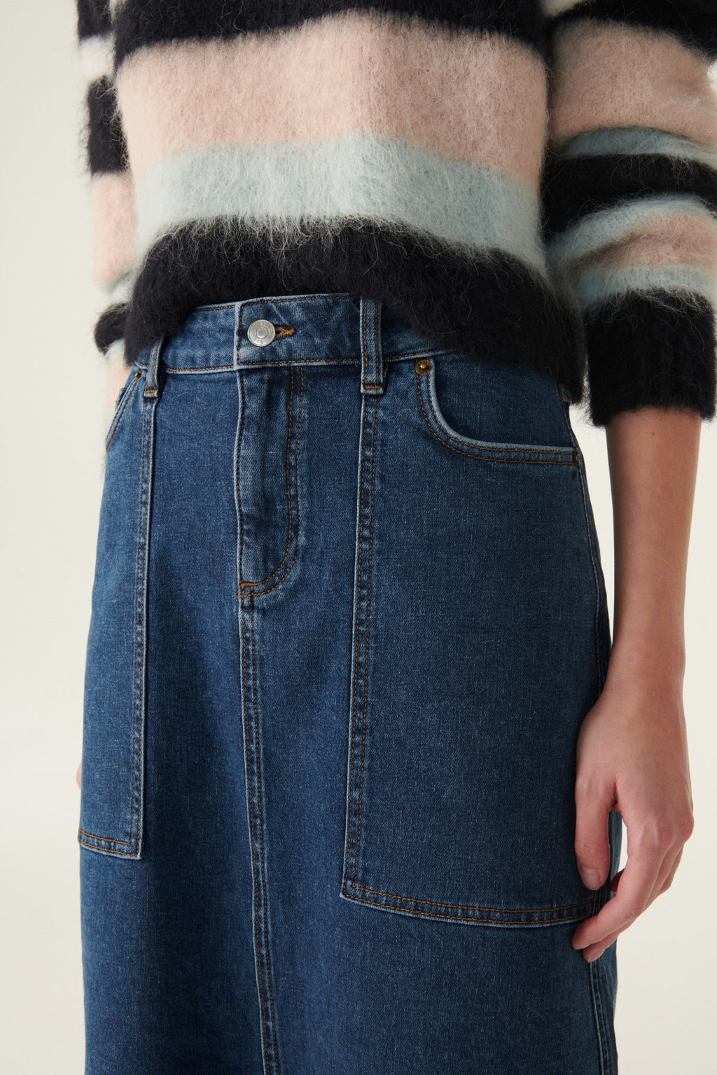 ba&sh Vicky Skirt in Blue Jeans