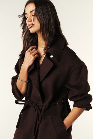 ba&sh Kate Coat in Chocolat