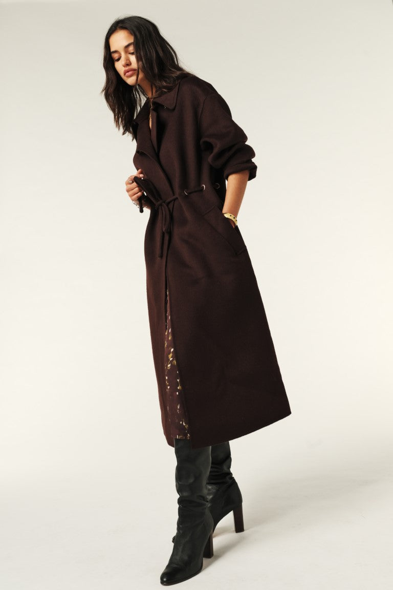 ba&sh Kate Coat in Chocolat