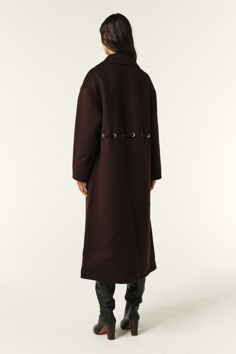 ba&sh Kate Coat in Chocolat