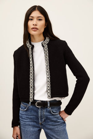 ba&sh Louna Cardigan in Black