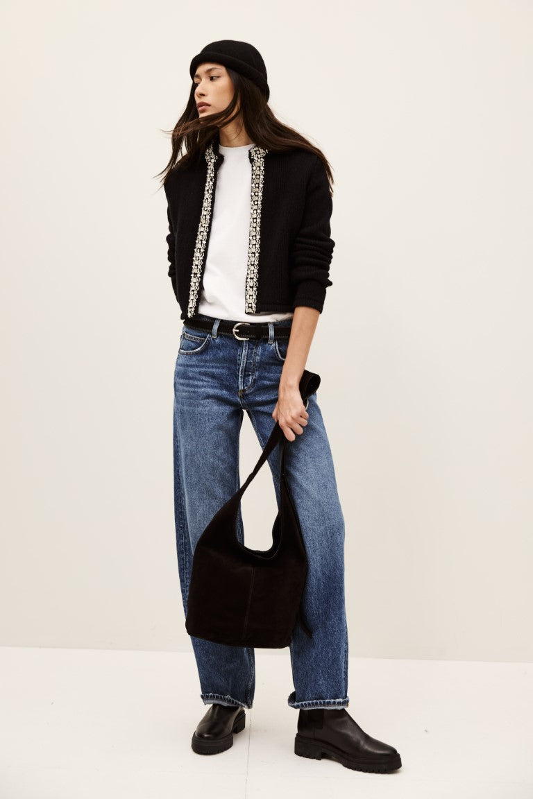 ba&sh Louna Cardigan in Black