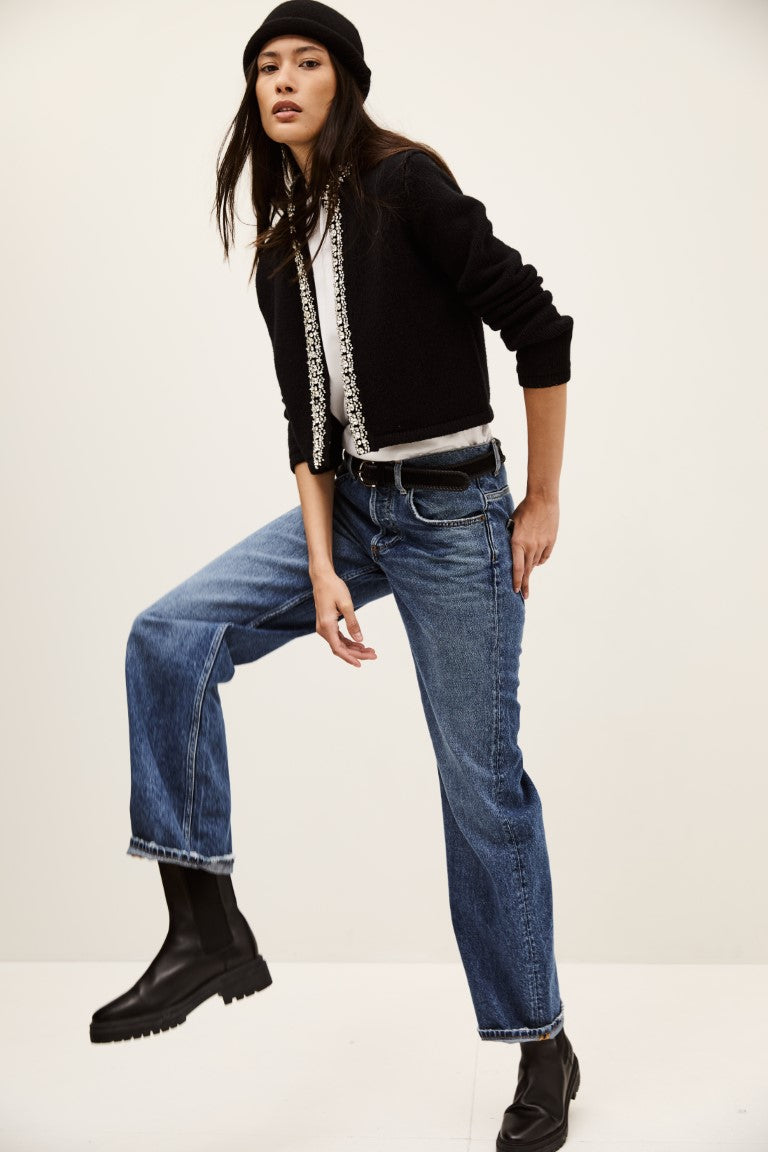 ba&sh Louna Cardigan in Black