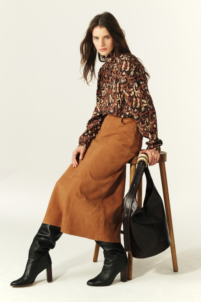ba&sh Massia Skirt in Terracotta