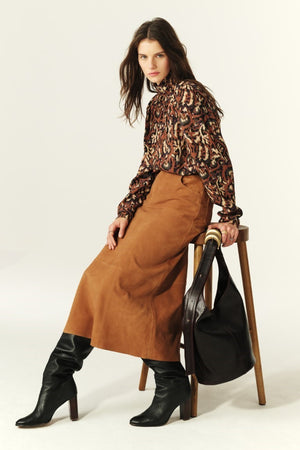 ba&sh Massia Skirt in Terracotta