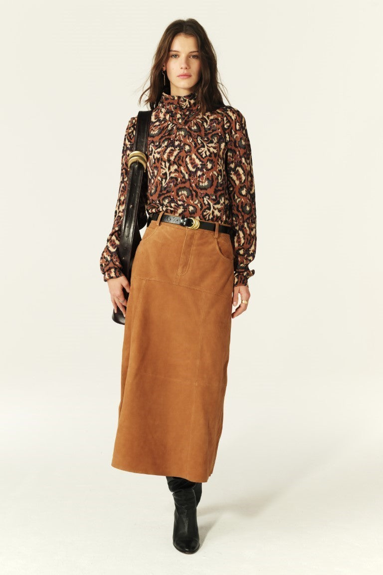 ba&sh Massia Skirt in Terracotta