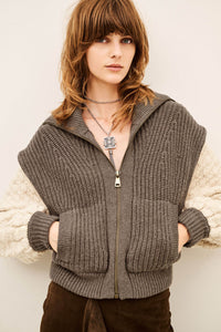 ba&sh Essen Cardigan in Chamois