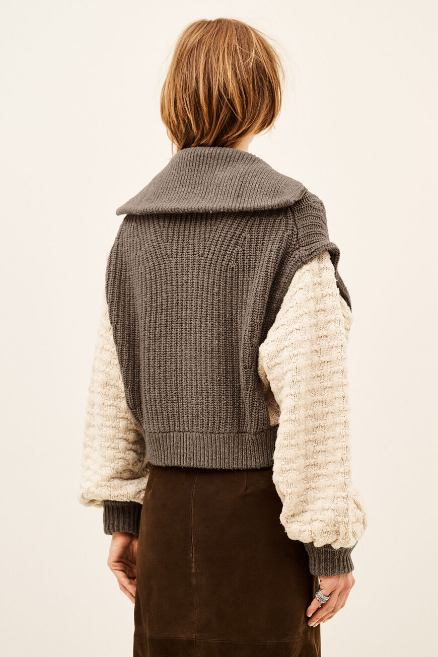 ba&sh Essen Cardigan in Chamois