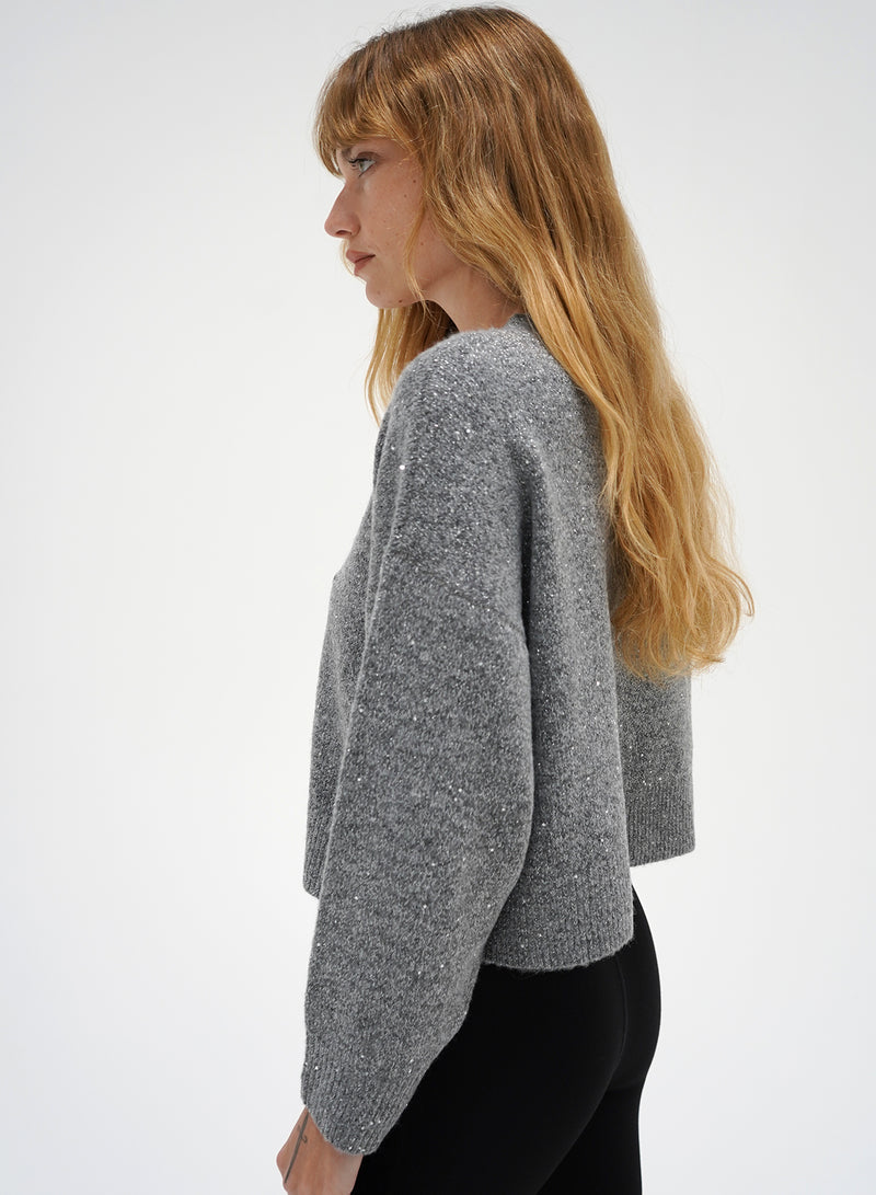 LNA Kiya Sparkle Cardigan in Grey