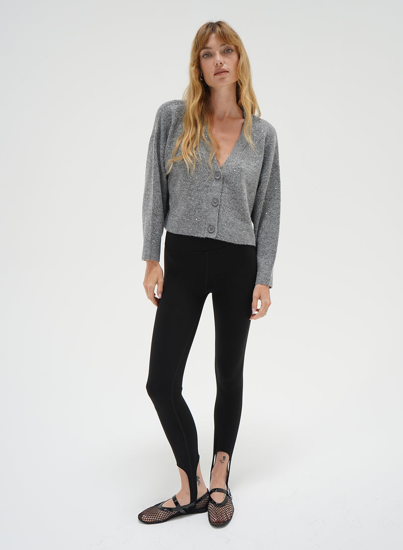 LNA Kiya Sparkle Cardigan in Grey