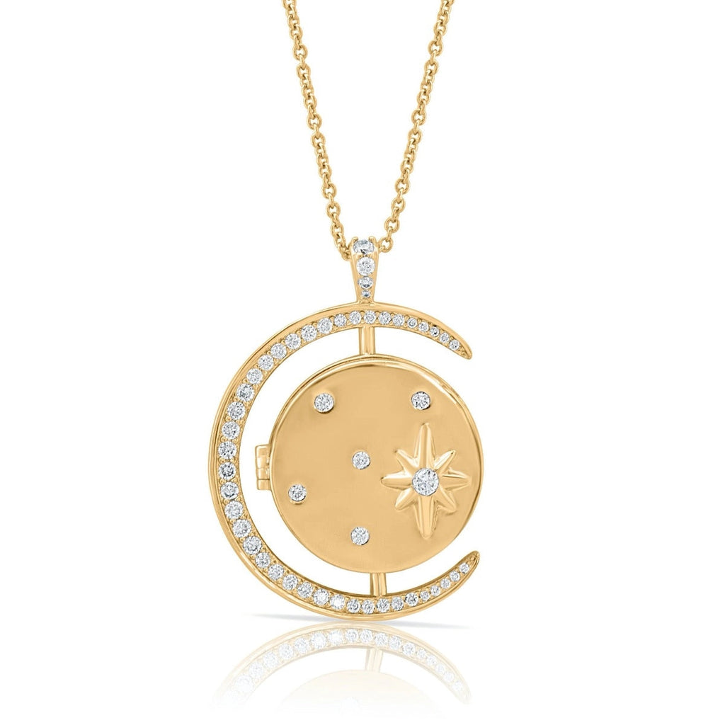 Elizabeth Stone Luna Locket in Gold