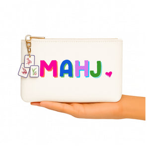 Aspen Lane Canvas Mahjong Gift Bag with Tile Zipper in Ivory