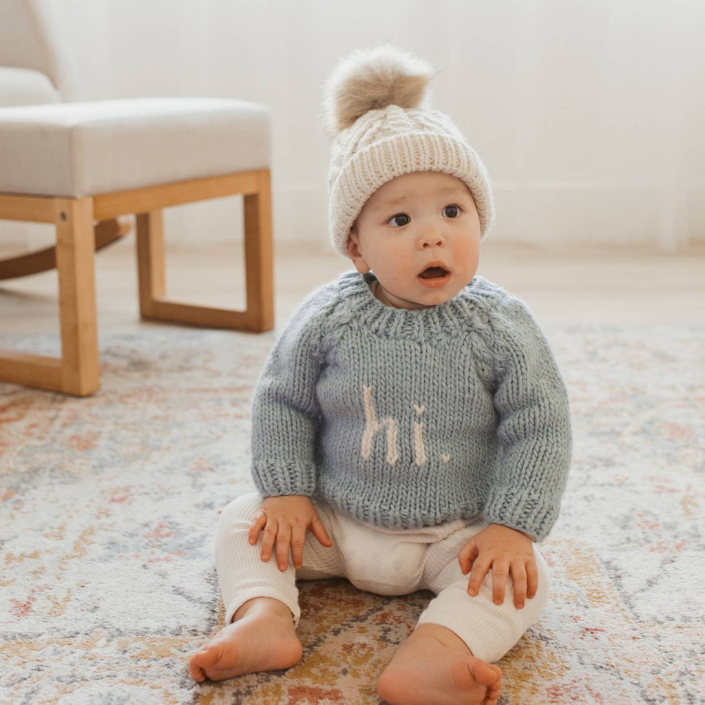 Huggalugs Crewneck Sweater in Surf Blue hi