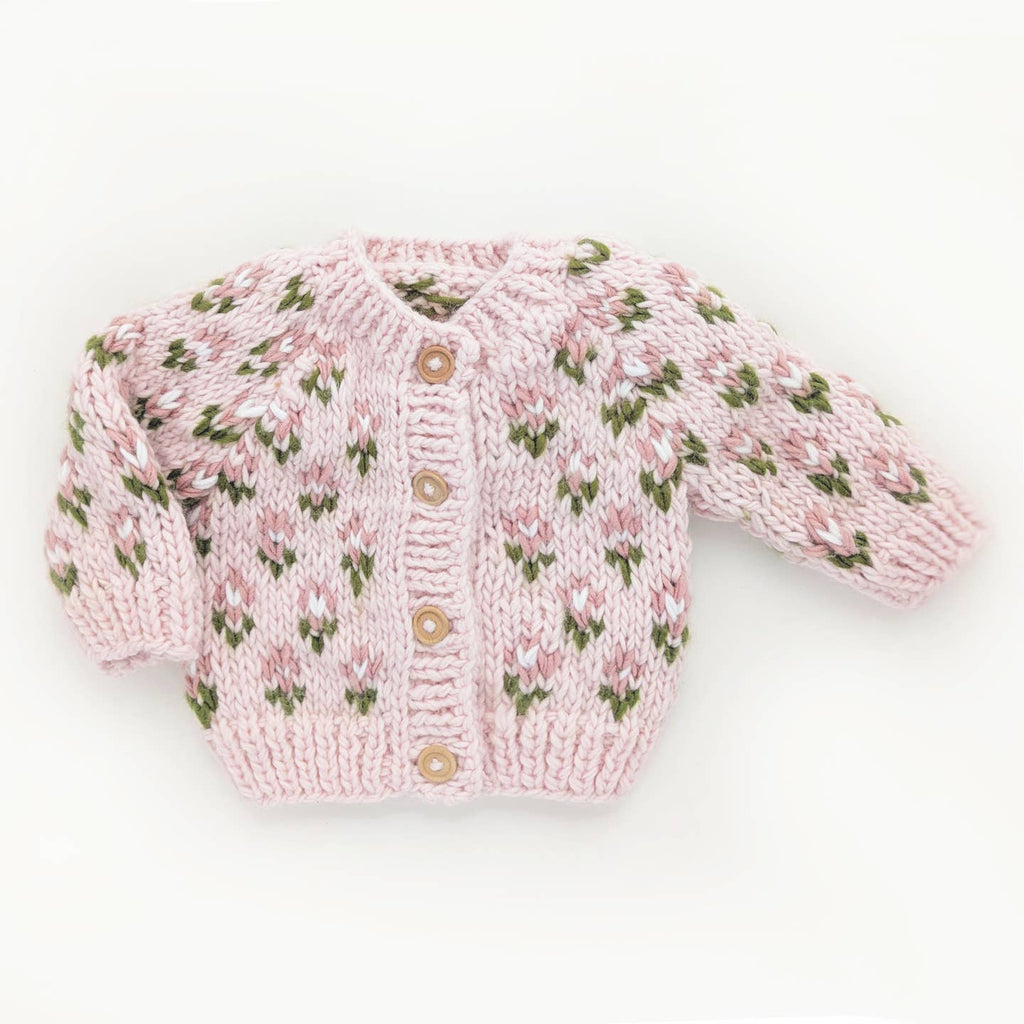 Huggalugs Cardigan in Blush Bitty Blooms