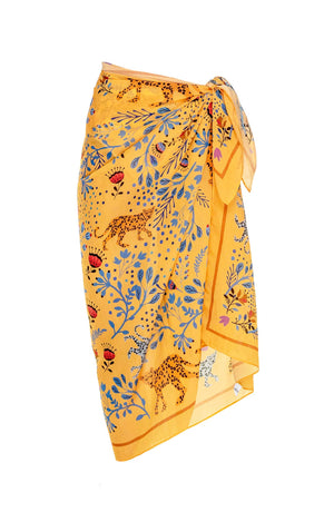 Jessie Zhao New York Beach Sarong Wrap in Amazon Rainforest Yellow