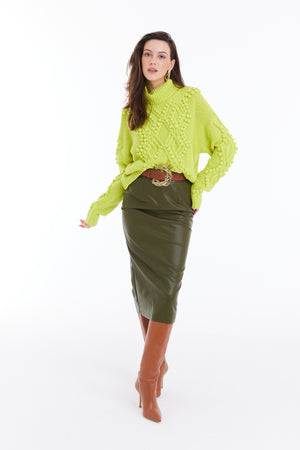 Allison Daphne Sweater in Neon Green
