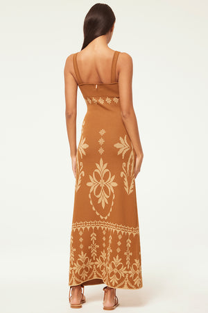 Misa Kalil Dress in Brown Flora Santiago