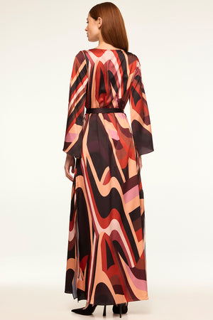 Misa Laurie Dress in Canyon Stripe Satin