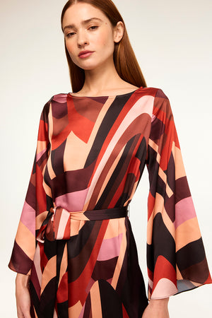 Misa Laurie Dress in Canyon Stripe Satin