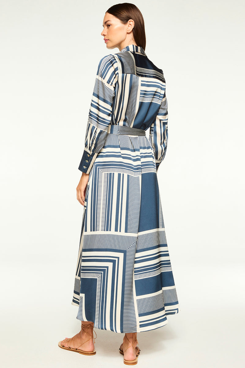 Misa Herminia Dress in Linear Geo