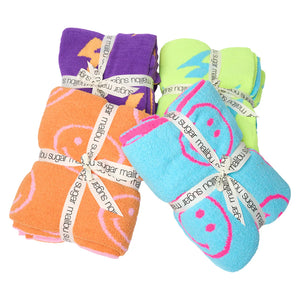 Malibu Sugar Lightening Bolt Blanket in Neon Fuchsia/Neon Orange