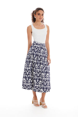 Allison Mabel Skirt in Damask