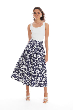 Allison Mabel Skirt in Damask