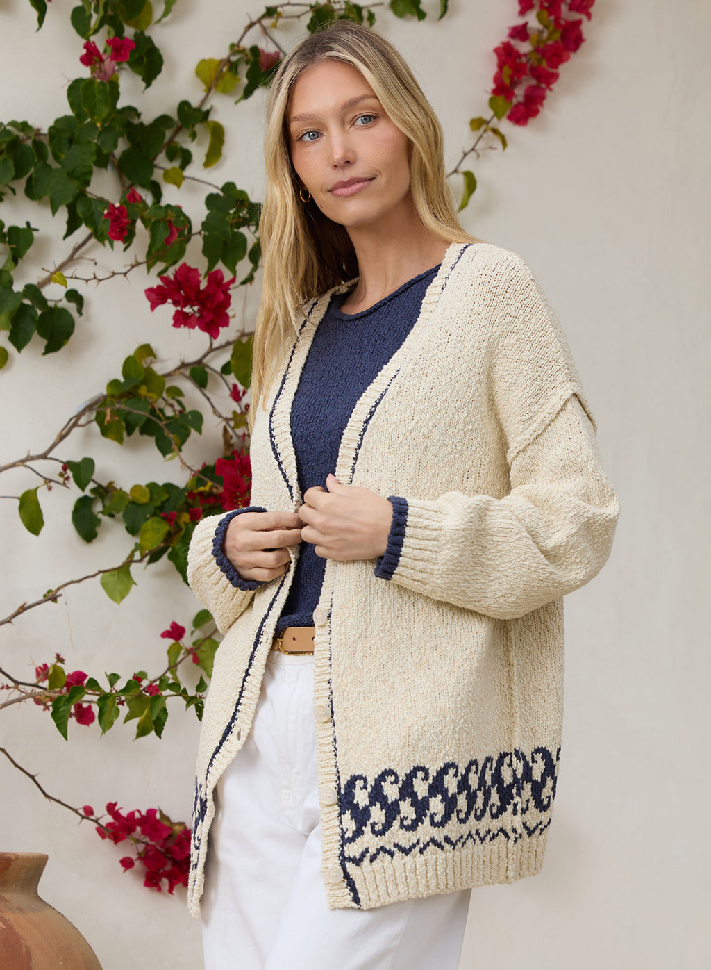 Stitches + Stripes Skipper Cardigan in Paper Comb