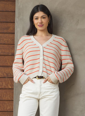 Stitches + Stripes Lita Cardigan in Clay Combo