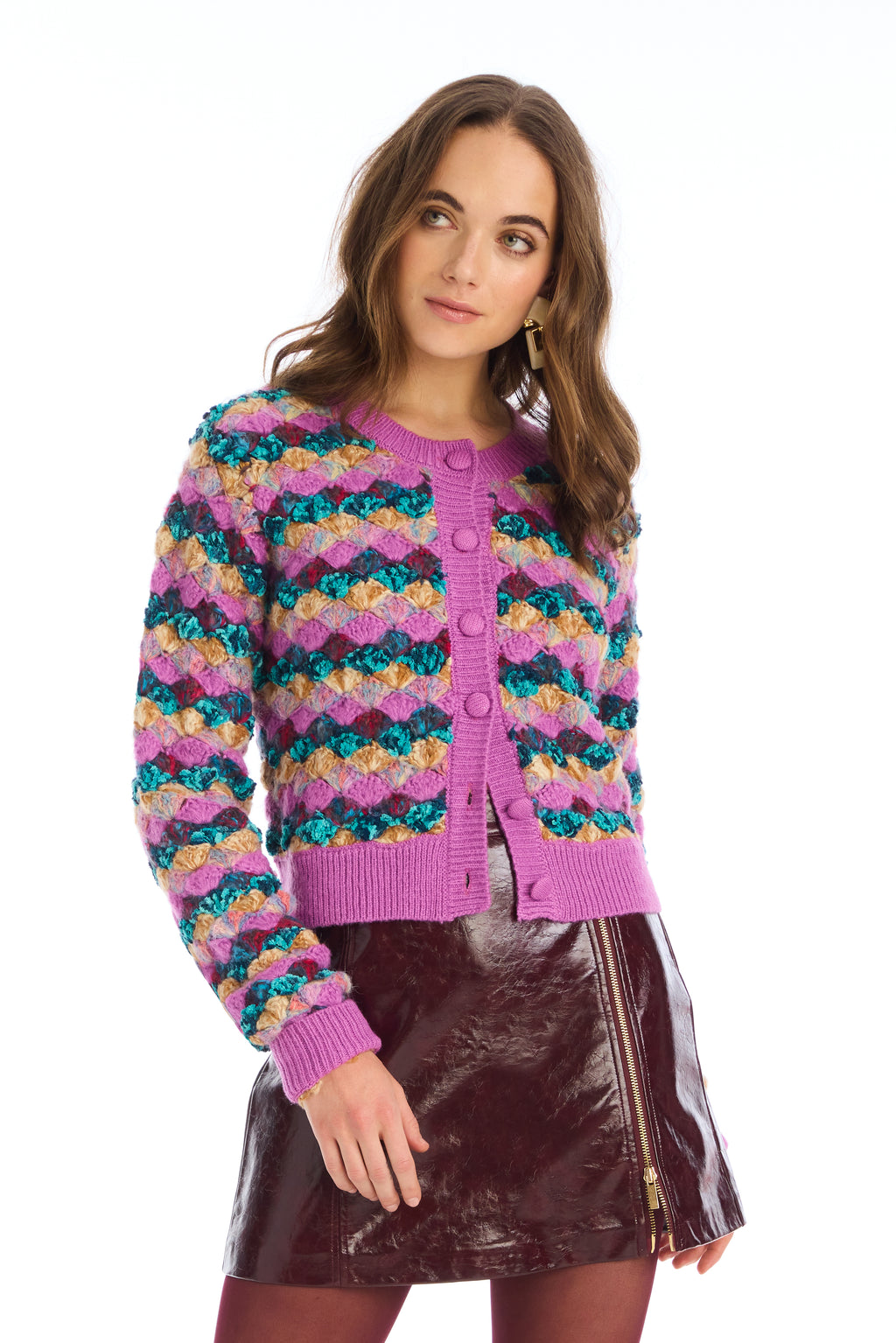 Allison Emerson Cardigan in Orchid Multi