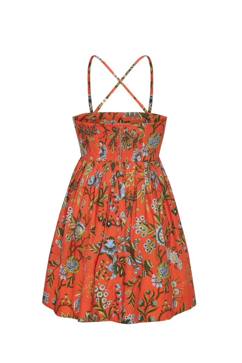 Cara Cara Leo Mini Dress in Clover Orange